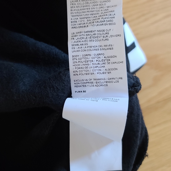 Puma Hoodie with Pockets, XL (14/16), Black and White - Picture 8 of 8
